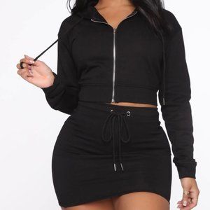 Black Hoodie and Skirt Set Size XS - Fashion Nova